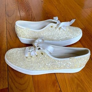 KEDS X Kate Spade New York Bridal Triple Glitter platform sneaker - SZ 9